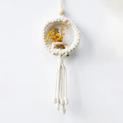  Nuevo diseño decoración de flores hecha a mano Macrame Círculo pared de flores Hanger