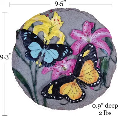 Escalón de piedra decorativa de mariposas para jardín