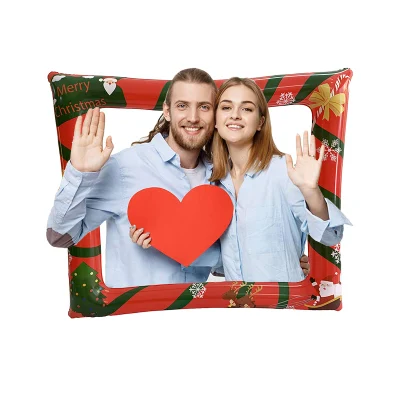  precio de fábrica Inflatable Navidad marco de fotos PVC día de Navidad Juguetes Marco de fotos día de fiesta modelos Selfie Props