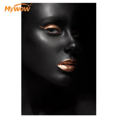 A la venta Afro American Black Girl Pintura al óleo pared de lienzo Arte moderno