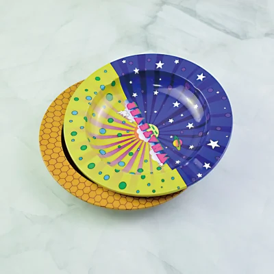 Estaño metal laminado decorativo de la pintura de la bandeja de Hojalata para regalo Cocina Comedor Decoracion