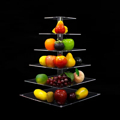 Custom Multi-Tiers acrílico Pastel de Bodas frutas de postre de la torre Soporte de pantalla
