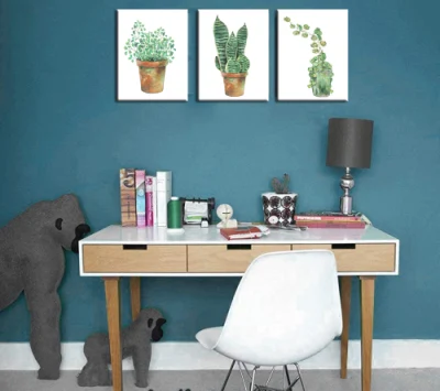 Estilo de los animales los paneles de fotografías enmarcadas Pocelin pintura lienzo pintura marco dorado del arte de pared