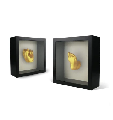 Álbum de fotos enmarcado en caja de sombra, marco cuadrado en 3D con paspartú, marco de fotos en caja de sombra, marco de fotos de madera con acabado en vetas, marcos de bricolaje para decoración de pared en 3D y exhibición en mesa.