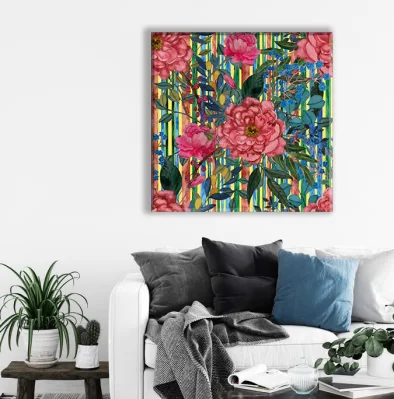  Wildflower pintura arte original de aceite Impasto Lienzo Arte Floral Posterazzi aves Imprimir bodegón contemporáneo deja la impresión de carteles de jardín de flores