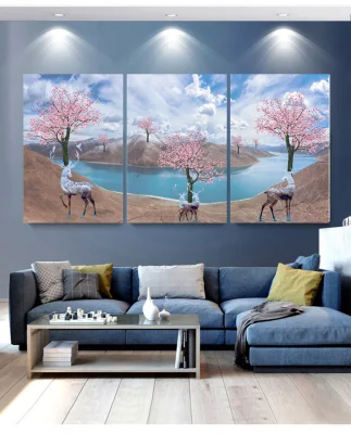  La decoración de la fábrica de patrón de flores Vintage impresiones de arte de pared Multi-Panel lienzo lienzo con bastidor PS