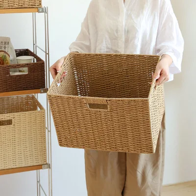Japanese Storage Box Woven Miscellaneous Grass almacenamiento tejido de ratán Cesta