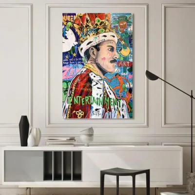  Mayorista de fábrica de Pop hombre rey lienzo decorativas Acuarelas arte de pared