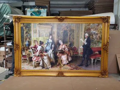  El Barroco de tamaño personalizado de madera maciza de gran tamaño de marco de fotos