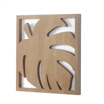 La nueva planta de simple pared tallado geométrico Granja Arte colgando del bastidor de madera Decoración Hogar Decoración de pared rústica Plaque