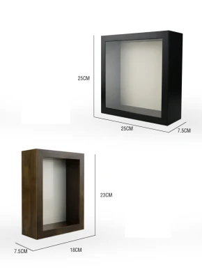 Álbum de fotos enmarcado en caja de sombra, marco cuadrado en 3D con paspartú, marco de fotos en caja de sombra, marco de fotos de madera con acabado en vetas, marcos de bricolaje para decoración de pared en 3D y exhibición en mesa.