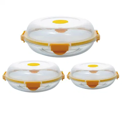  Caja de cristal para el almuerzo Microondas Cuenco para calentar con tapa Caja para el crujiente Trabajadores de oficina con Caja de arroz Caja sellada fruta Bento