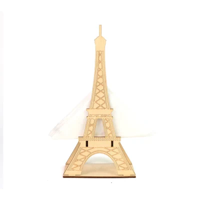 Comercio al por mayor de la Torre Eiffel titular de la servilleta de papel madera