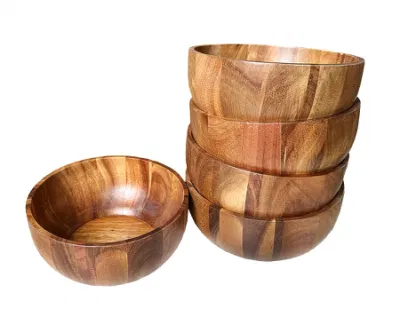 FSC de bambú de la Acacia que sirve el recipiente perfecto para una ensalada o fruta de 11,5 pulgadas de 29cm.
