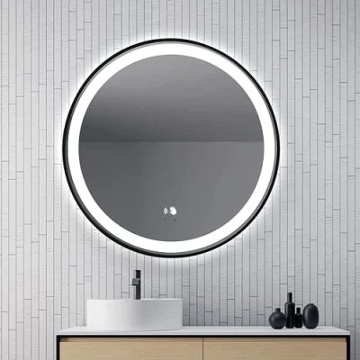 Baño LED espejo inteligente espejo de baño del hotel espejos de arena aluminio marco Oro/Negro