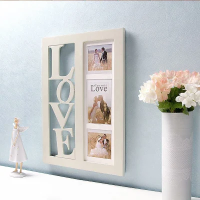  Bajo Precio Venta caliente madera/Marco de fotos de Madera con corte láser de cartas de amor