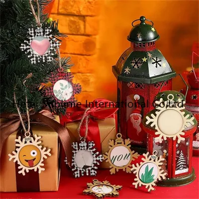  Navidad Snowflake colgador marcos de fotos Snowflake ornamentos de fotos
