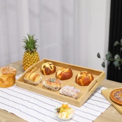 La bandeja de servir la cena de madera de la tabla de madera bandejas de servir en bandeja de madera decoración hamburguesa bandeja de comida