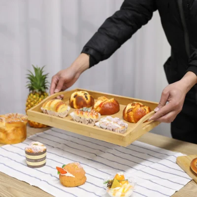 La bandeja de servir la cena de madera de la tabla de madera bandejas de servir en bandeja de madera decoración hamburguesa bandeja de comida
