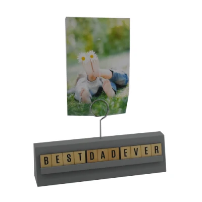  Escritorio de madera pinza de sujeción de la imagen de la tarjeta de decoración