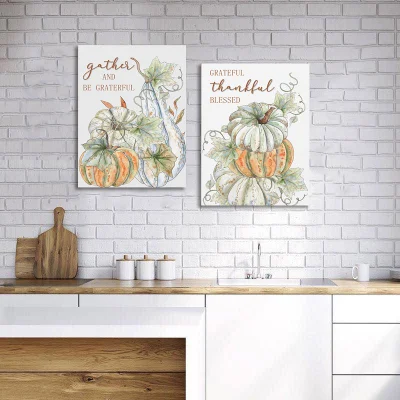  Cocina decoración de pared LED Marcos de luz LED Autumn Nursery Light Póster de arte de pared con decoración de otoño con marco de calabaza