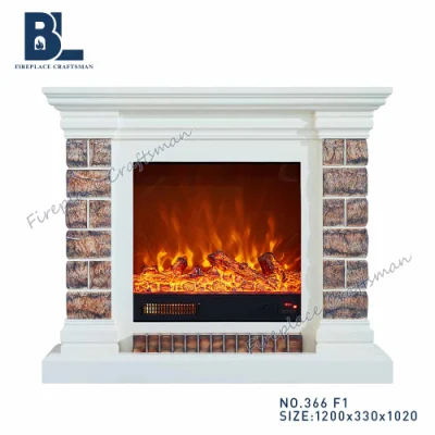  Chimenea eléctrica moderna de ladrillo de madera tallada Mantel de pie envolvente Para decoración de sala de estar