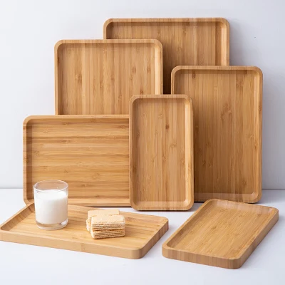OEM Cocina para el hogar varios tamaños bandejas de madera natural