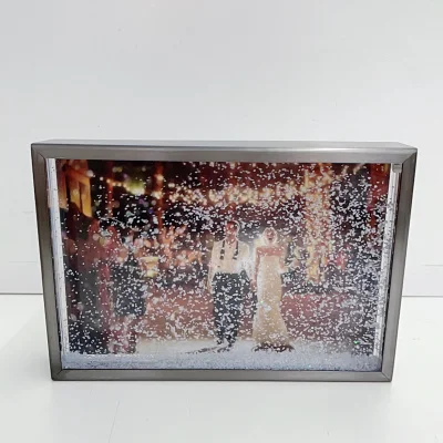 Glitter Foto líquido Snow Globe Marco para el Globo de Nieve de acrílico de Navidad