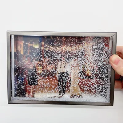 Glitter Foto líquido Snow Globe Marco para el Globo de Nieve de acrílico de Navidad