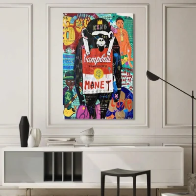  Fábrica al por mayor Pop Monkey Decorative Canvas Watercolor Pinturas pared Arte