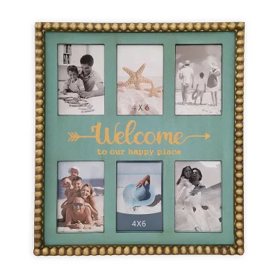 La madera de la familia Collage Wall-Hanging decorativos Marcos de fotos de regalo de aniversario
