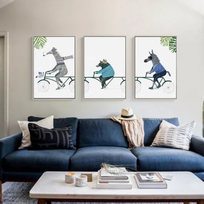  Mayorista de fábrica de tela imprime Imagen Set de Pintura Mural decoración habitación de los niños
