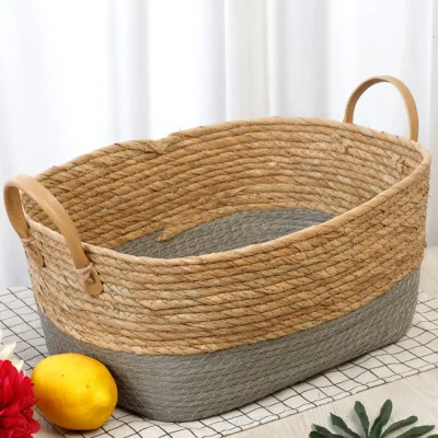 Hogar Wicker-Woven postre Cesta La cesta de almacenamiento almacenamiento para el hogar