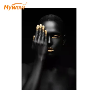 Pintura colgante Metal Diamond Retrato Pintura al óleo Arte de la pared Lujo 3D Pintura Wall Art