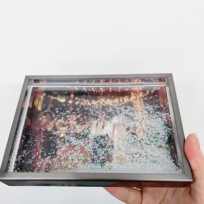 Glitter Foto líquido Snow Globe Marco para el Globo de Nieve de acrílico de Navidad