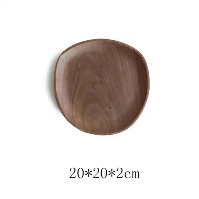 Placa de madera de nogal de Acacia irregular platos de madera para la cena platos