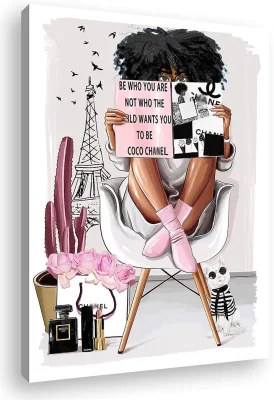 El arte de pared de la Moda Mujer Negra Reina pintura Decoracion de dormitorios salón la impresión de lienzo
