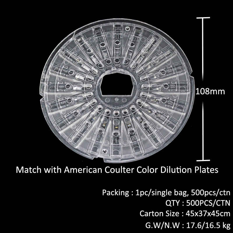 Plastic Transparent Coulter Color Dilution Plates PS Specimen Sample Cup