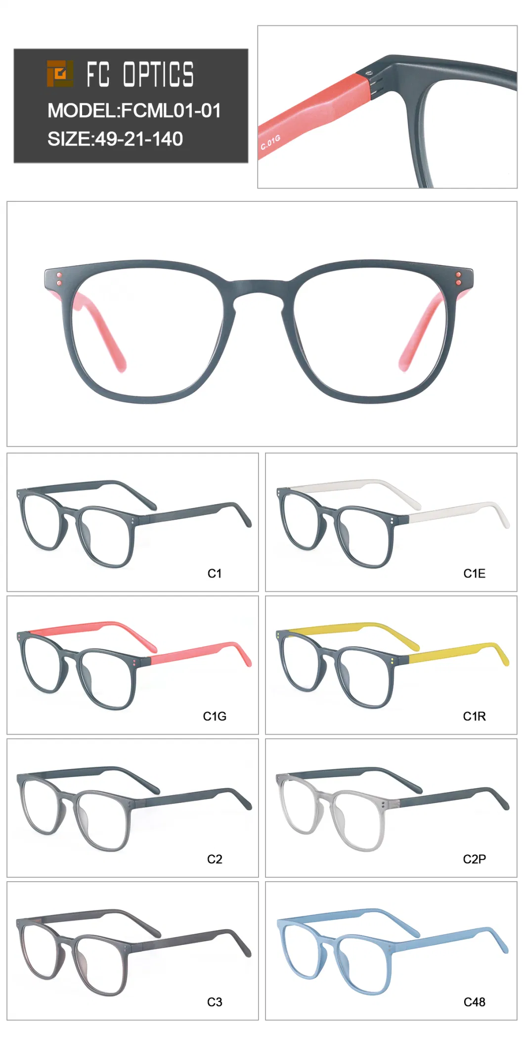 Wholesale Ready Stock Assorted Tr90 Myopia Optical Glasses Frames