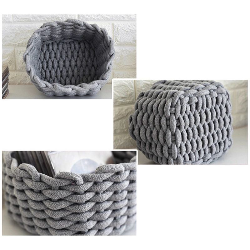 Hand-Woven Storage Basket Nordic Desktop Organizer Toys Clothes Storage Baskets Cosmetic Book Container Box Basket