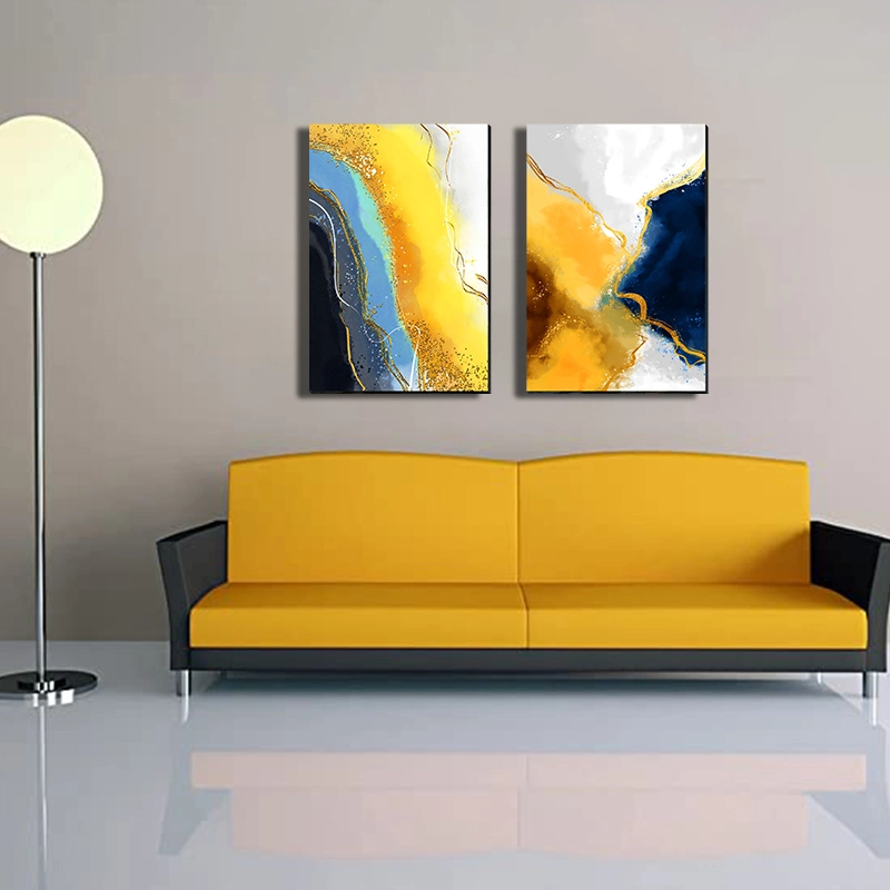 Canvas Wall Art Printing Luxury Home Decoration Painting Modern Designer Art Golden Elegant Gift Abstract Wall Art Set