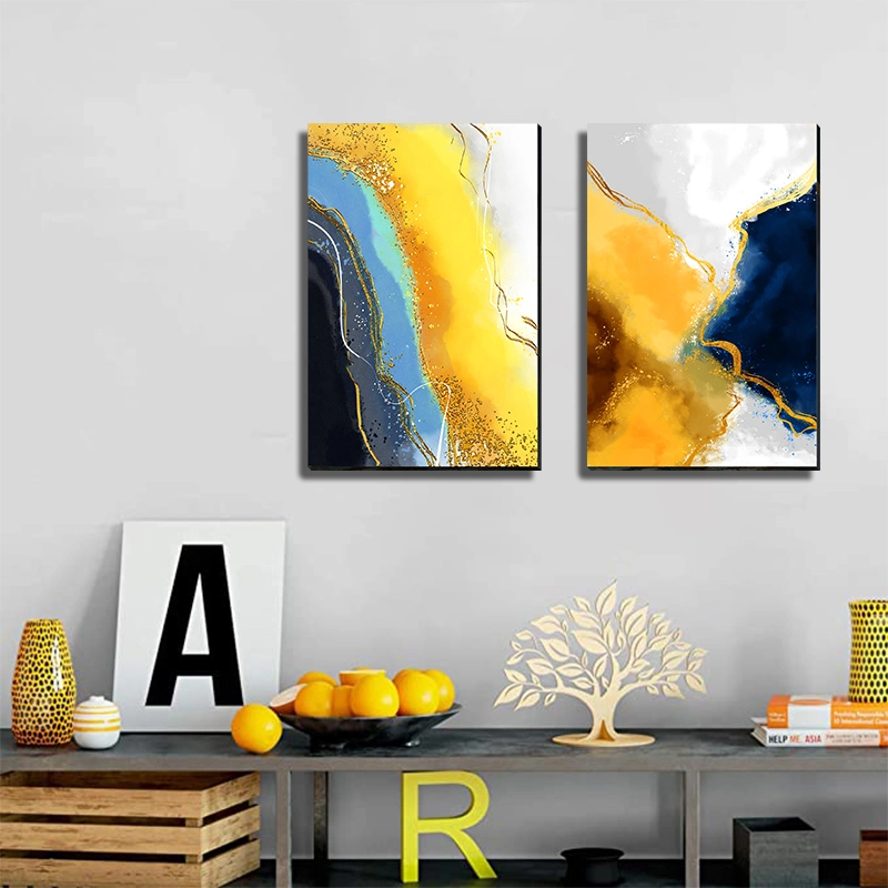 Canvas Wall Art Printing Luxury Home Decoration Painting Modern Designer Art Golden Elegant Gift Abstract Wall Art Set