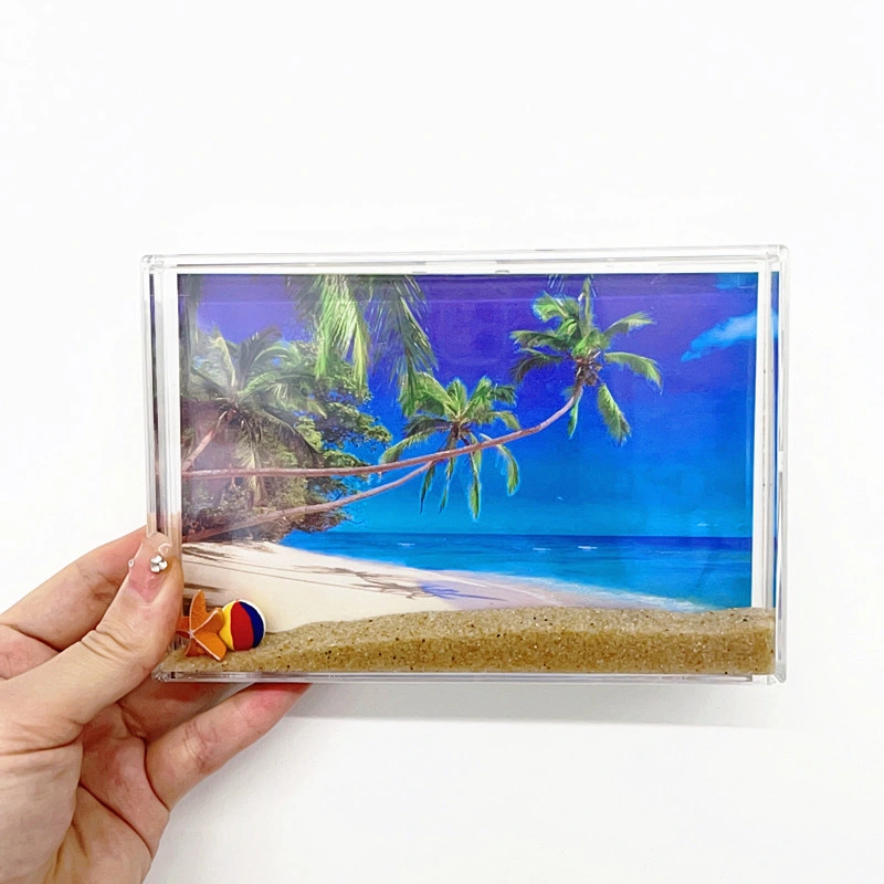 Custom Holiday Gifts Heart Quicksand Liquid Photo Frame