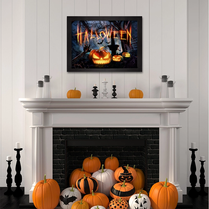 Halloween Lighted up Printing Frameless Canvas Wall Art