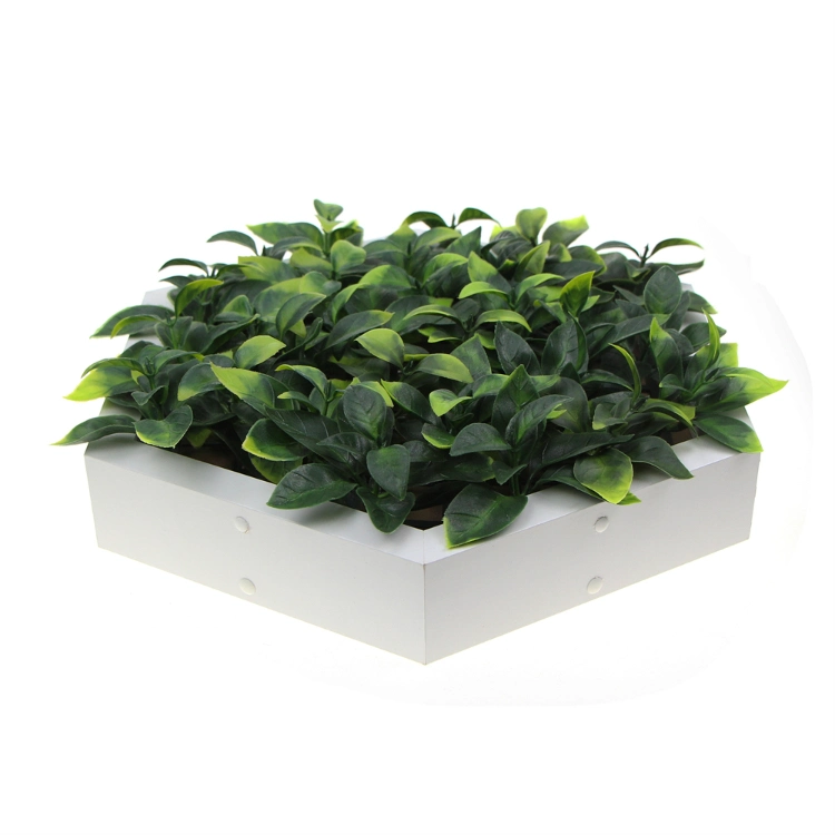 Uland 85*75cm Art 3D Artificial Plant Hedge Panel Frame for Cafe Wall Decoration