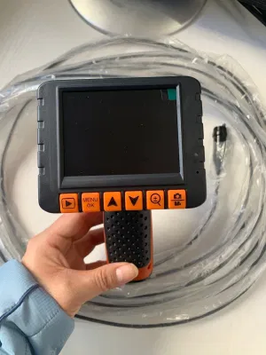 Endoscopio video portatile con sonda da 3,9 mm, tubo a serpente da 5 m, display da 3.5′ ′, impermeabile IP67