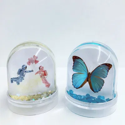 Cornice fotografica personalizzata da 5*5*7cm con agitamento ad acqua Cornice con glitter Snow Ball