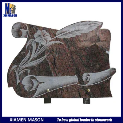 Naturale verde granito Rose sculture forma cuore lapide Memorial