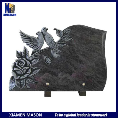 Naturale verde granito Rose sculture forma cuore lapide Memorial