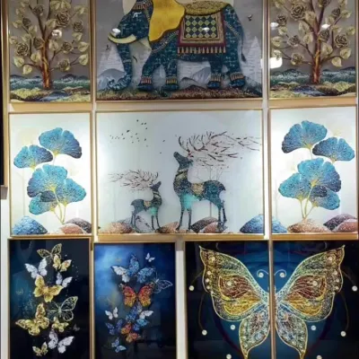 Quadri animali moderni soggiorno decorazione Porch Cristallo Porcellane Paesaggio Arte della parete